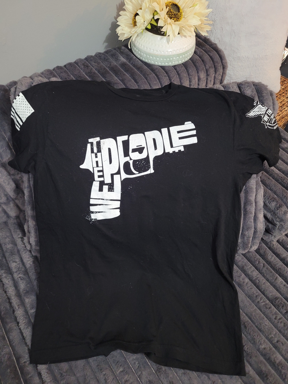 Men's Black Short Sleeve Graphic Tee - 'We The People'